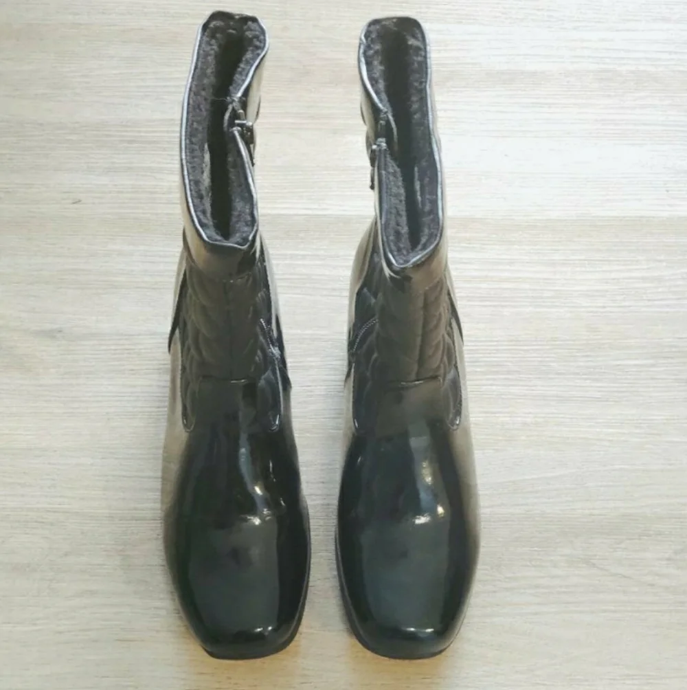White Mountain Aquarius Quilted Satin Boots / Size 7M Black Winter Boots
